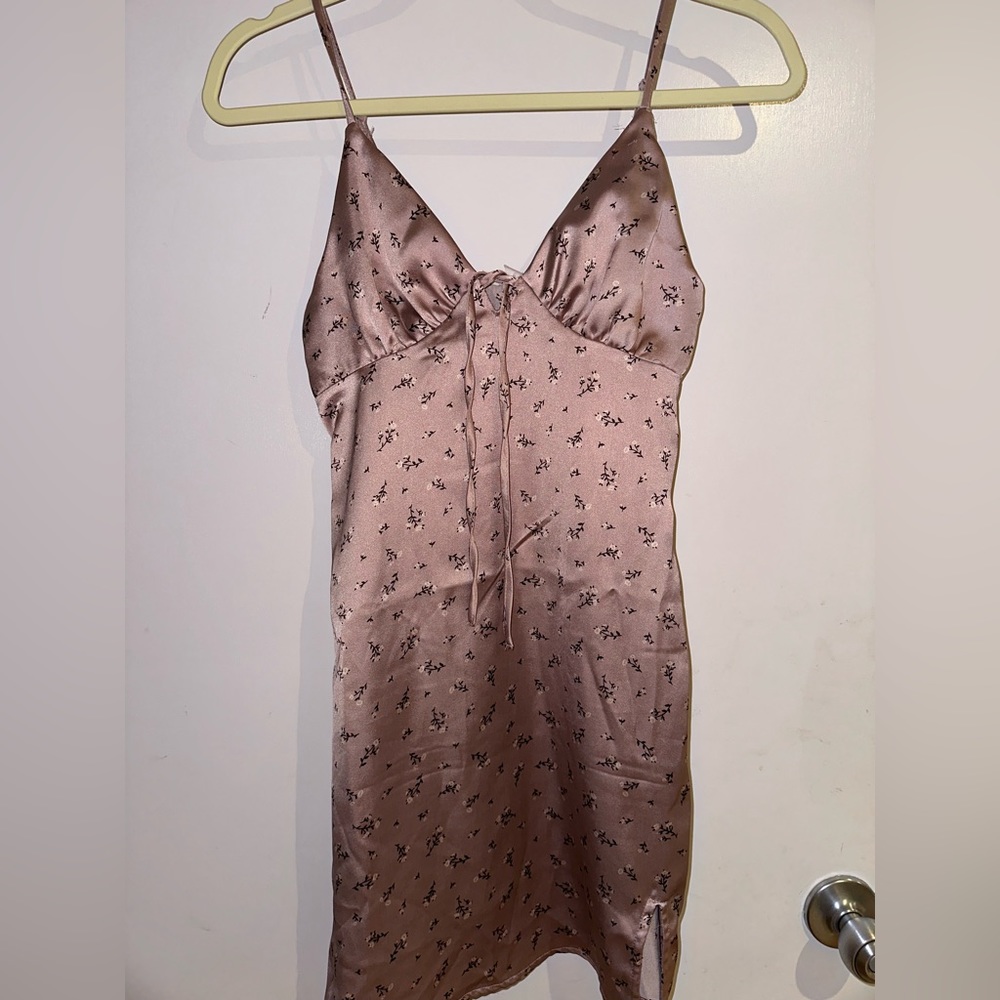 Garage Satin Floral Dress